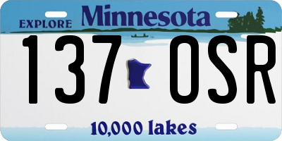 MN license plate 137OSR