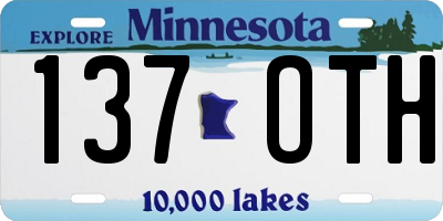 MN license plate 137OTH