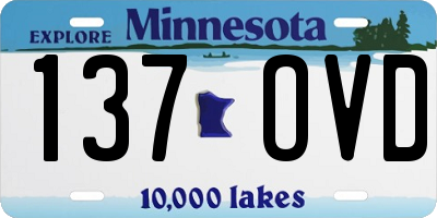 MN license plate 137OVD