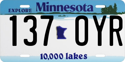 MN license plate 137OYR