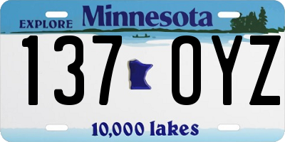 MN license plate 137OYZ