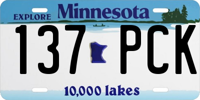 MN license plate 137PCK