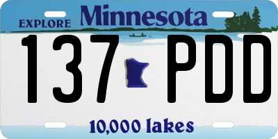 MN license plate 137PDD