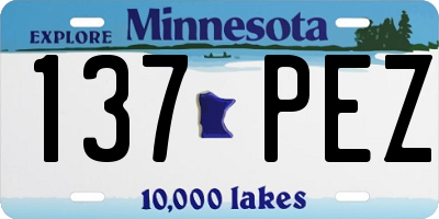 MN license plate 137PEZ