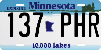 MN license plate 137PHR