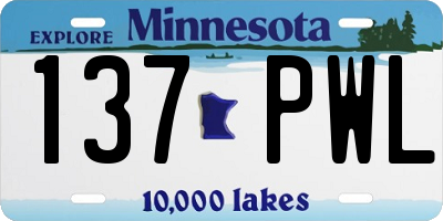 MN license plate 137PWL