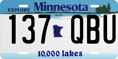 MN license plate 137QBU