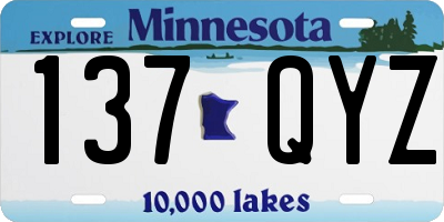 MN license plate 137QYZ