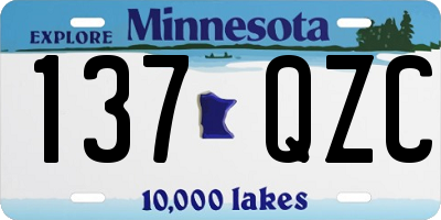 MN license plate 137QZC