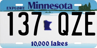 MN license plate 137QZE