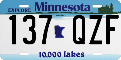 MN license plate 137QZF