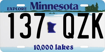 MN license plate 137QZK