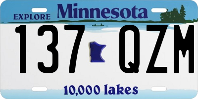 MN license plate 137QZM