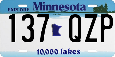 MN license plate 137QZP