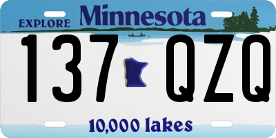 MN license plate 137QZQ
