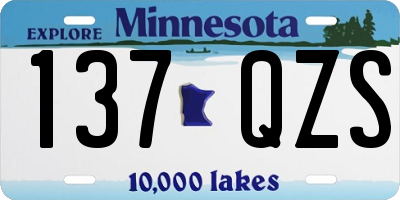 MN license plate 137QZS