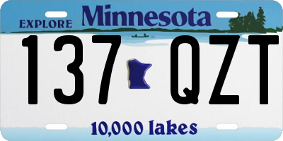 MN license plate 137QZT