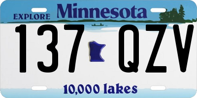 MN license plate 137QZV