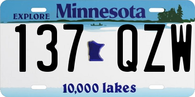 MN license plate 137QZW