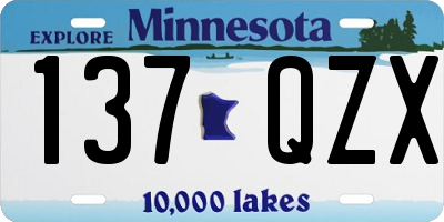 MN license plate 137QZX