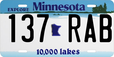 MN license plate 137RAB