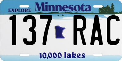 MN license plate 137RAC