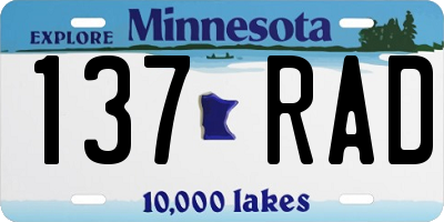 MN license plate 137RAD
