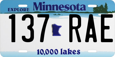 MN license plate 137RAE