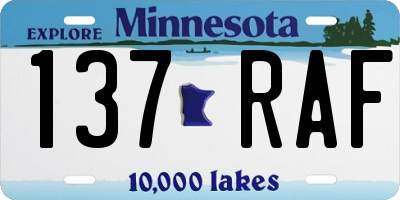 MN license plate 137RAF