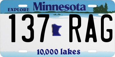 MN license plate 137RAG