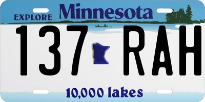 MN license plate 137RAH