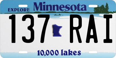 MN license plate 137RAI