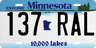 MN license plate 137RAL