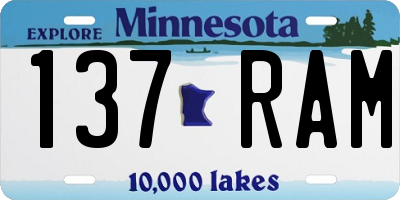 MN license plate 137RAM