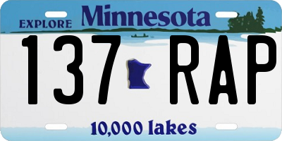 MN license plate 137RAP