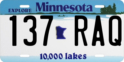 MN license plate 137RAQ