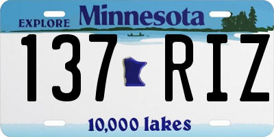 MN license plate 137RIZ