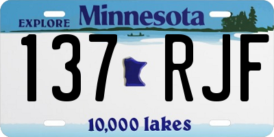 MN license plate 137RJF