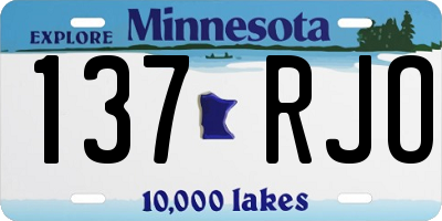 MN license plate 137RJO