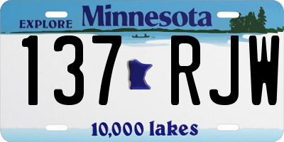 MN license plate 137RJW