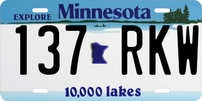 MN license plate 137RKW