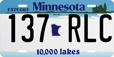MN license plate 137RLC