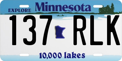 MN license plate 137RLK