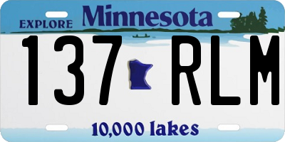 MN license plate 137RLM