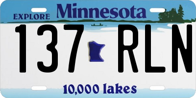 MN license plate 137RLN