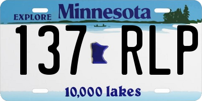 MN license plate 137RLP