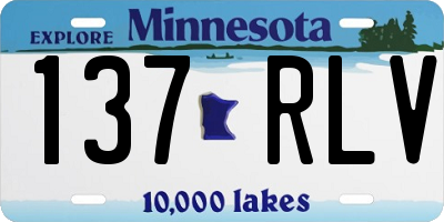 MN license plate 137RLV