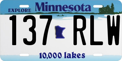 MN license plate 137RLW