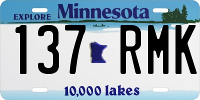 MN license plate 137RMK