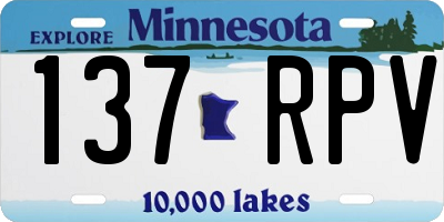 MN license plate 137RPV